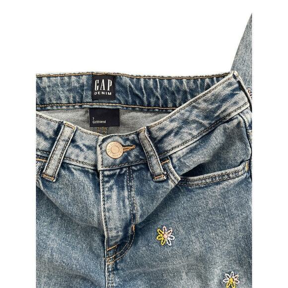 Gap Flower Embroidered Girlfriend Jeans 7 - Picture 3 of 5